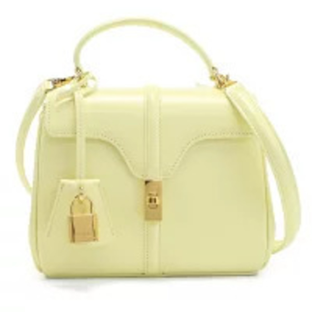 Celine 16 Top Handle Bag Soft Yellow satinated calfskin YELLOW